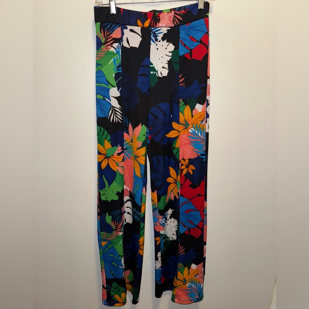 Fashion Nova Multicolor Tropical Wide Leg Pants